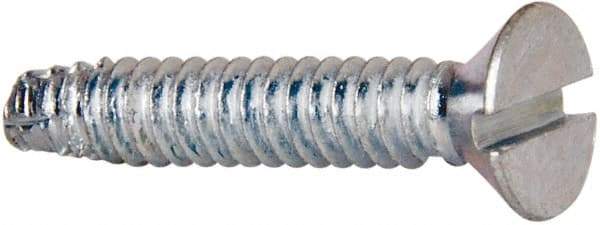 Value Collection - #6-32 UNC Thread, 3/4" OAL, #2 Slotted/Phillips Drive Steel Thread Cutting Screw - Flat Head, Grade 1016-1024, Point Type F, Zinc-Plated Finish - Eagle Tool & Supply