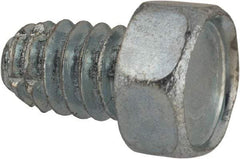 Value Collection - 1/4-20 UNC Thread, 3/8" Length Under Head, Hex Drive Steel Thread Cutting Screw - Hex Head, Grade 1016-1024, Point Type F, Zinc-Plated Finish - Eagle Tool & Supply
