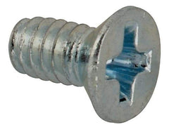 Value Collection - #2-56 UNC, 3/16" OAL Phillips Drive Machine Screw - Flat Head, Grade J82 Steel, Zinc-Plated Finish, Without Washer - Eagle Tool & Supply