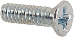 Value Collection - #2-56 UNC, 5/16" OAL Phillips Drive Machine Screw - Flat Head, Grade J82 Steel, Zinc-Plated Finish, Without Washer - Eagle Tool & Supply