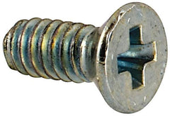 Value Collection - #3-48 UNC, 1/4" OAL Phillips Drive Machine Screw - Flat Head, Grade J82 Steel, Zinc-Plated Finish, Without Washer - Eagle Tool & Supply