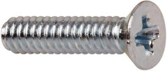 Value Collection - #3-48 UNC, 7/16" OAL Phillips Drive Machine Screw - Flat Head, Grade J82 Steel, Zinc-Plated Finish, Without Washer - Eagle Tool & Supply