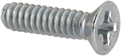 Value Collection - #4-40 UNC, 7/16" OAL Phillips Drive Machine Screw - Flat Head, Grade J82 Steel, Zinc-Plated Finish, Without Washer - Eagle Tool & Supply