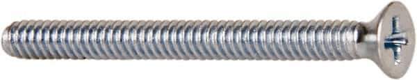 Value Collection - #4-40 UNC, 1-1/4" OAL Phillips Drive Machine Screw - Flat Head, Grade J82 Steel, Zinc-Plated Finish, Without Washer - Eagle Tool & Supply