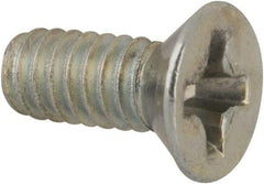 Value Collection - #5-40 UNC, 5/16" OAL Phillips Drive Machine Screw - Flat Head, Grade J82 Steel, Zinc-Plated Finish, Without Washer - Eagle Tool & Supply