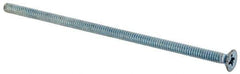 Value Collection - #6-32 UNC, 3-1/2" OAL Phillips Drive Machine Screw - Flat Head, Grade J82 Steel, Zinc-Plated Finish, Without Washer - Eagle Tool & Supply