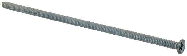 Value Collection - #6-32 UNC, 4" OAL Phillips Drive Machine Screw - Flat Head, Grade J82 Steel, Zinc-Plated Finish, Without Washer - Eagle Tool & Supply