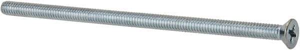 Value Collection - #8-32 UNC, 3-1/2" OAL Phillips Drive Machine Screw - Flat Head, Grade J82 Steel, Zinc-Plated Finish, Without Washer - Eagle Tool & Supply