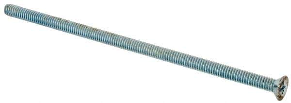 Value Collection - #8-32 UNC, 4" OAL Phillips Drive Machine Screw - Flat Head, Grade J82 Steel, Zinc-Plated Finish, Without Washer - Eagle Tool & Supply