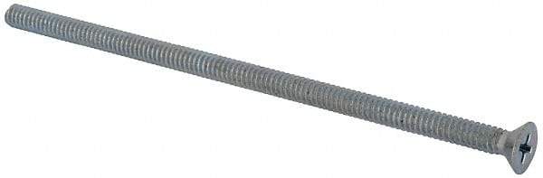 Value Collection - #10-24 UNC, 4-1/2" OAL Phillips Drive Machine Screw - Flat Head, Grade J82 Steel, Zinc-Plated Finish, Without Washer - Eagle Tool & Supply