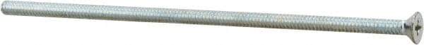 Value Collection - #10-24 UNC, 5" OAL Phillips Drive Machine Screw - Flat Head, Grade J82 Steel, Zinc-Plated Finish, Without Washer - Eagle Tool & Supply