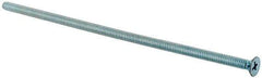 Value Collection - #10-24 UNC, 6" OAL Phillips Drive Machine Screw - Flat Head, Grade J82 Steel, Zinc-Plated Finish, Without Washer - Eagle Tool & Supply