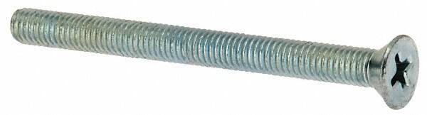 Value Collection - #10-32 UNF, 2-1/4" OAL Phillips Drive Machine Screw - Flat Head, Grade J82 Steel, Zinc-Plated Finish, Without Washer - Eagle Tool & Supply