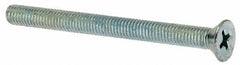 Value Collection - #10-32 UNF, 2-1/4" OAL Phillips Drive Machine Screw - Flat Head, Grade J82 Steel, Zinc-Plated Finish, Without Washer - Eagle Tool & Supply