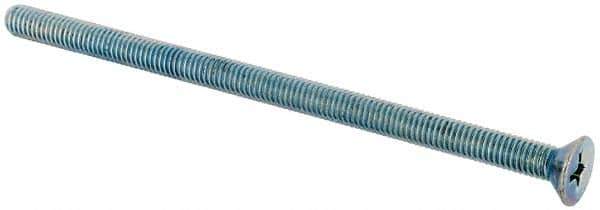 Value Collection - #10-32 UNF, 3-1/2" OAL Phillips Drive Machine Screw - Flat Head, Grade J82 Steel, Zinc-Plated Finish, Without Washer - Eagle Tool & Supply
