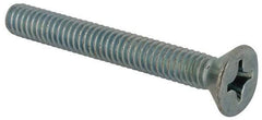 Value Collection - #12-24 UNC, 1-3/4" OAL Phillips Drive Machine Screw - Flat Head, Grade J82 Steel, Zinc-Plated Finish, Without Washer - Eagle Tool & Supply