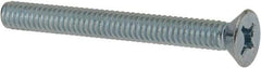 Value Collection - #12-24 UNC, 2" OAL Phillips Drive Machine Screw - Flat Head, Grade J82 Steel, Zinc-Plated Finish, Without Washer - Eagle Tool & Supply
