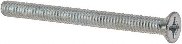 Value Collection - #12-24 UNC, 2-1/2" OAL Phillips Drive Machine Screw - Flat Head, Grade J82 Steel, Zinc-Plated Finish, Without Washer - Eagle Tool & Supply
