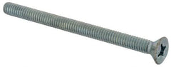 Value Collection - #12-24 UNC, 3" OAL Phillips Drive Machine Screw - Flat Head, Grade J82 Steel, Zinc-Plated Finish, Without Washer - Eagle Tool & Supply