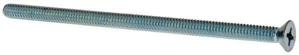 Value Collection - 1/4-20 UNC, 5" OAL Phillips Drive Machine Screw - Flat Head, Grade J82 Steel, Zinc-Plated Finish, Without Washer - Eagle Tool & Supply
