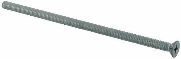 Value Collection - 1/4-20 UNC, 6" OAL Phillips Drive Machine Screw - Flat Head, Grade J82 Steel, Zinc-Plated Finish, Without Washer - Eagle Tool & Supply