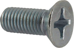 Value Collection - 1/4-28 UNF, 5/8" OAL Phillips Drive Machine Screw - Flat Head, Grade J82 Steel, Zinc-Plated Finish, Without Washer - Eagle Tool & Supply