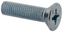 Value Collection - 1/4-28 UNF, 1" OAL Phillips Drive Machine Screw - Flat Head, Grade J82 Steel, Zinc-Plated Finish, Without Washer - Eagle Tool & Supply