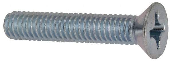Value Collection - 5/16-18 UNC, 1-3/4" OAL Phillips Drive Machine Screw - Flat Head, Grade J82 Steel, Zinc-Plated Finish, Without Washer - Eagle Tool & Supply