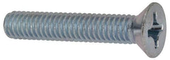 Value Collection - 5/16-18 UNC, 1-3/4" OAL Phillips Drive Machine Screw - Flat Head, Grade J82 Steel, Zinc-Plated Finish, Without Washer - Eagle Tool & Supply