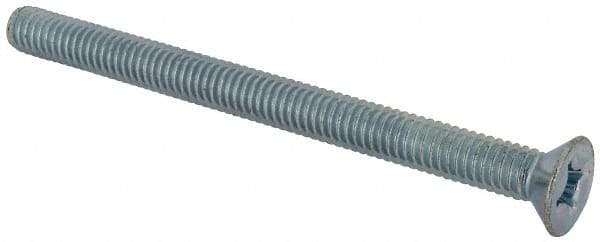 Value Collection - 5/16-18 UNC, 4" OAL Phillips Drive Machine Screw - Flat Head, Grade J82 Steel, Zinc-Plated Finish, Without Washer - Eagle Tool & Supply