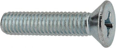 Value Collection - 3/8-16 UNC, 1-3/4" OAL Phillips Drive Machine Screw - Flat Head, Grade J82 Steel, Zinc-Plated Finish, Without Washer - Eagle Tool & Supply