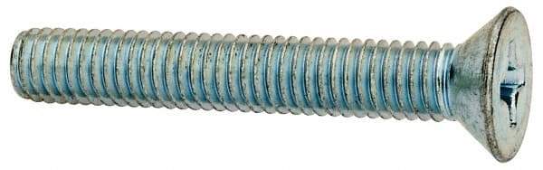 Value Collection - 3/8-16 UNC, 2-1/2" OAL Phillips Drive Machine Screw - Flat Head, Grade J82 Steel, Zinc-Plated Finish, Without Washer - Eagle Tool & Supply
