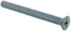 Value Collection - 3/8-16 UNC, 4" OAL Phillips Drive Machine Screw - Flat Head, Grade J82 Steel, Zinc-Plated Finish, Without Washer - Eagle Tool & Supply