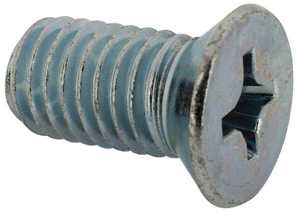 Value Collection - 1/2-13 UNC, 1" OAL Phillips Drive Machine Screw - Flat Head, Grade J82 Steel, Zinc-Plated Finish, Without Washer - Eagle Tool & Supply
