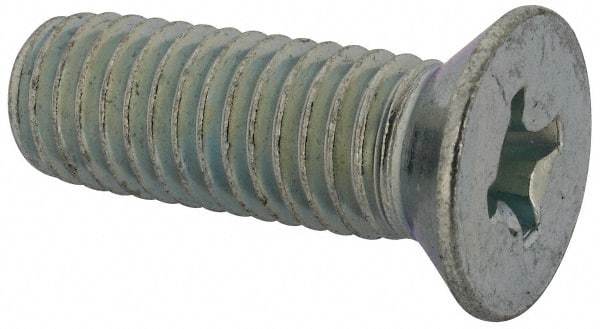 Value Collection - 1/2-13 UNC, 1-1/2" OAL Phillips Drive Machine Screw - Flat Head, Grade J82 Steel, Zinc-Plated Finish, Without Washer - Eagle Tool & Supply