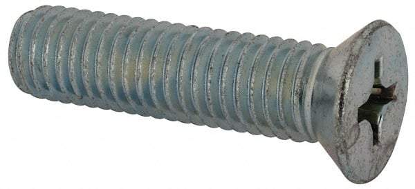 Value Collection - 1/2-13 UNC, 2" OAL Phillips Drive Machine Screw - Flat Head, Grade J82 Steel, Zinc-Plated Finish, Without Washer - Eagle Tool & Supply