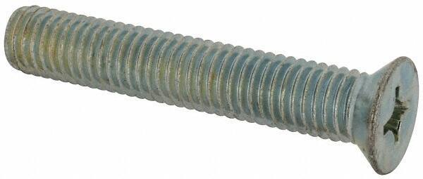 Value Collection - 1/2-13 UNC, 3" OAL Phillips Drive Machine Screw - Flat Head, Grade J82 Steel, Zinc-Plated Finish, Without Washer - Eagle Tool & Supply