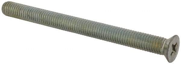 Value Collection - 1/2-13 UNC, 6" OAL Phillips Drive Machine Screw - Flat Head, Grade J82 Steel, Zinc-Plated Finish, Without Washer - Eagle Tool & Supply