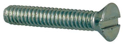 Value Collection - #2-56 UNC, 1/2" OAL Slotted Drive Machine Screw - Flat Head, Grade J82 Steel, Zinc-Plated Finish, Without Washer - Eagle Tool & Supply