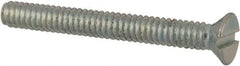 Value Collection - #2-56 UNC, 3/4" OAL Slotted Drive Machine Screw - Flat Head, Grade J82 Steel, Zinc-Plated Finish, Without Washer - Eagle Tool & Supply