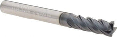 SGS - 1/4", 4 Flute, Single End, Solid Carbide, 0.0150 - 0.0200" Corner Radius End Mill - 2-1/2" OAL, Right Hand Flute, 3/4" LOC, Right Hand Cut - Eagle Tool & Supply