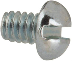 Value Collection - #2-56 UNC, 1/8" Length Under Head Slotted Drive Machine Screw - Round Head, Grade J82 Steel, Zinc-Plated Finish, Without Washer - Eagle Tool & Supply
