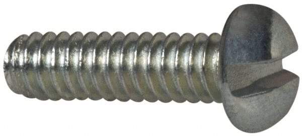 Value Collection - #2-56 UNC, 5/16" Length Under Head Slotted Drive Machine Screw - Round Head, Grade J82 Steel, Zinc-Plated Finish, Without Washer - Eagle Tool & Supply
