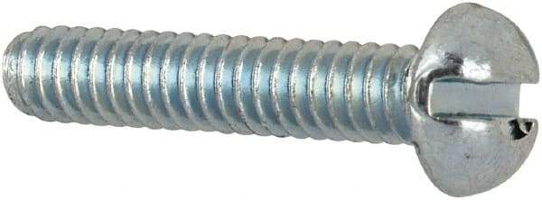 Value Collection - #2-56 UNC, 7/16" Length Under Head Slotted Drive Machine Screw - Round Head, Grade J82 Steel, Zinc-Plated Finish, Without Washer - Eagle Tool & Supply