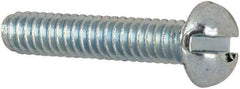 Value Collection - #2-56 UNC, 7/16" Length Under Head Slotted Drive Machine Screw - Round Head, Grade J82 Steel, Zinc-Plated Finish, Without Washer - Eagle Tool & Supply