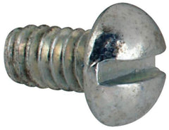 Value Collection - #3-48 UNC, 3/16" Length Under Head Slotted Drive Machine Screw - Round Head, Grade J82 Steel, Zinc-Plated Finish, Without Washer - Eagle Tool & Supply