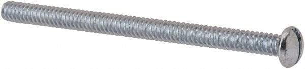 Value Collection - #10-24 UNC, 2-3/4" Length Under Head Slotted Drive Machine Screw - Round Head, Grade J82 Steel, Zinc-Plated Finish, Without Washer - Eagle Tool & Supply