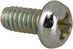 Value Collection - #2-56 UNC, 3/16" Length Under Head Phillips Drive Machine Screw - Round Head, Grade J82 Steel, Zinc-Plated Finish, Without Washer - Eagle Tool & Supply