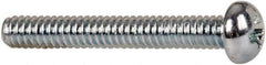 Value Collection - #2-56 UNC, 5/8" Length Under Head Phillips Drive Machine Screw - Round Head, Grade J82 Steel, Zinc-Plated Finish, Without Washer - Eagle Tool & Supply