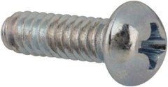 Value Collection - #3-48 UNC, 5/16" Length Under Head Phillips Drive Machine Screw - Round Head, Grade J82 Steel, Zinc-Plated Finish, Without Washer - Eagle Tool & Supply